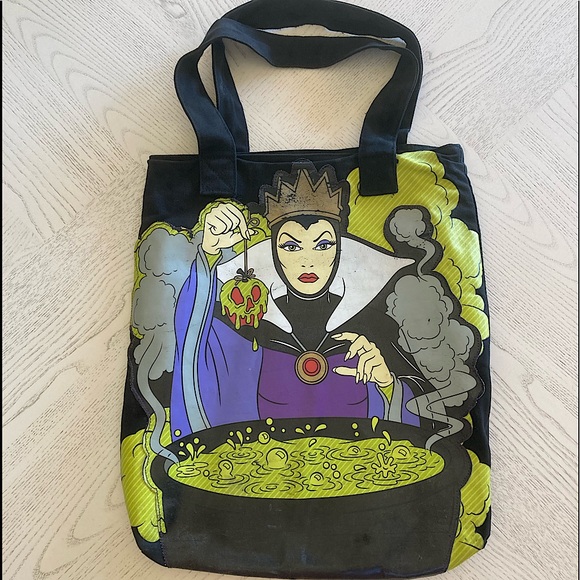 Disney Loungefly Handbags - Disney Loungefly Evil Queen Tote Vintage Canvas Black Purple